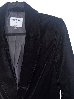 Old Navy Black Velvet One Button Blazer - Size M - New with Tags
